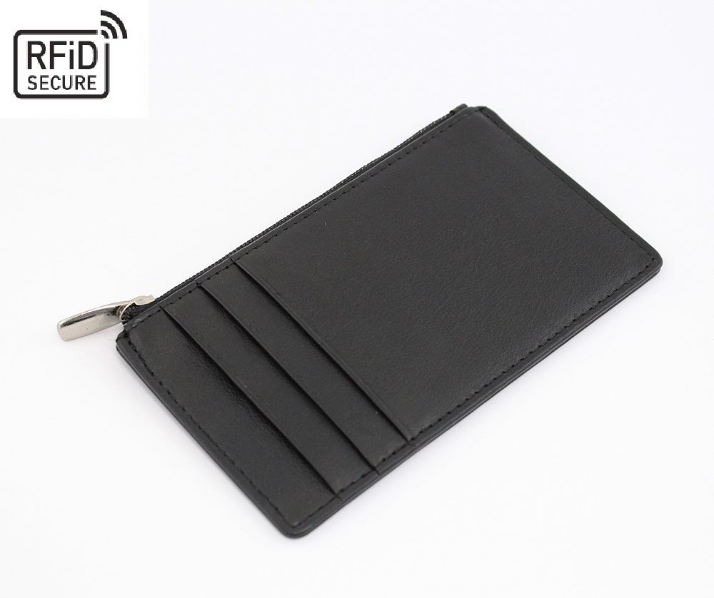 Sandringham Nappa Leather RFID Protected Card Wallet with Side Zip ...