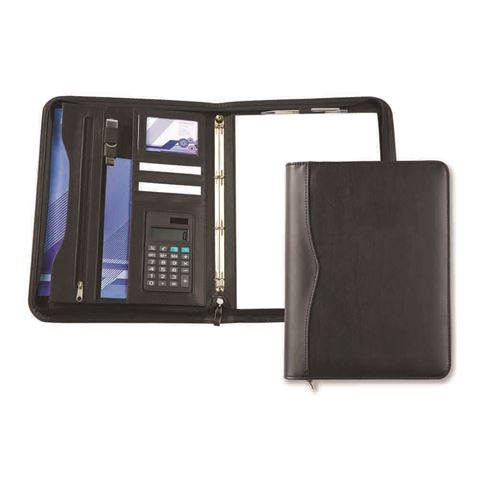 Black Houghton A4 Deluxe Zipped Ring Binder With Calculator#N# | Juniper